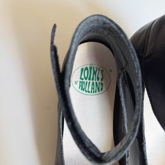 Loints of Holland Black Leather Urban Sydney Ballerina Wedge Flats Size 38/8 - Picture 8 of 10
